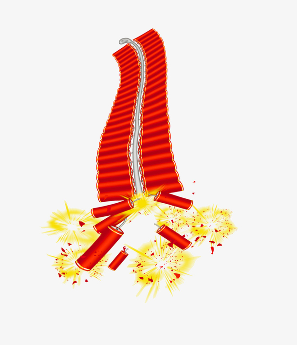 鞭炮设计爆竹元素