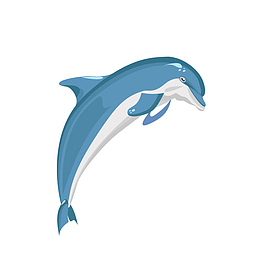 卡通装饰海洋生物海报设计海豚