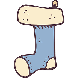 卡通手绘简笔画装饰袜子