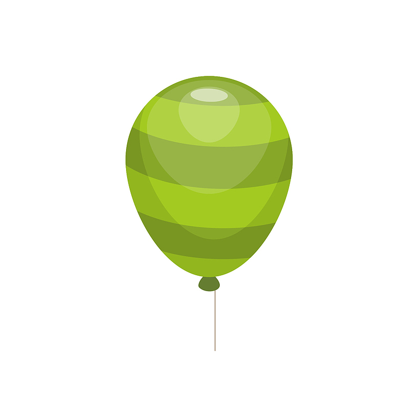 卡通绿色条纹氢气球