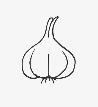 卡通简约黑白物体插画小清新美食