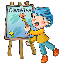 小孩子在画板上画画
