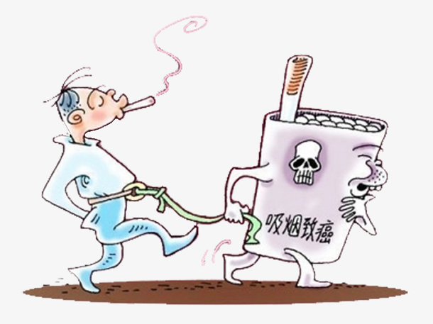 卡通人物吸烟与疾病
