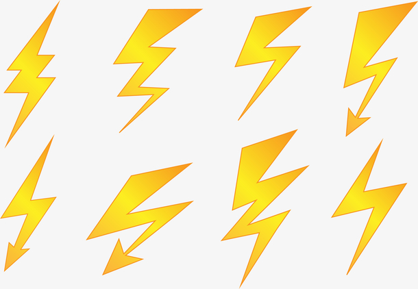 金黄色闪电免抠素材免费下载_觅元素51yuansu.com