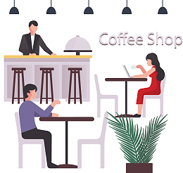 咖啡店里用餐的人