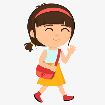 一个扁平化的微笑的小女孩