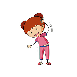 可爱做操的女孩免抠素材