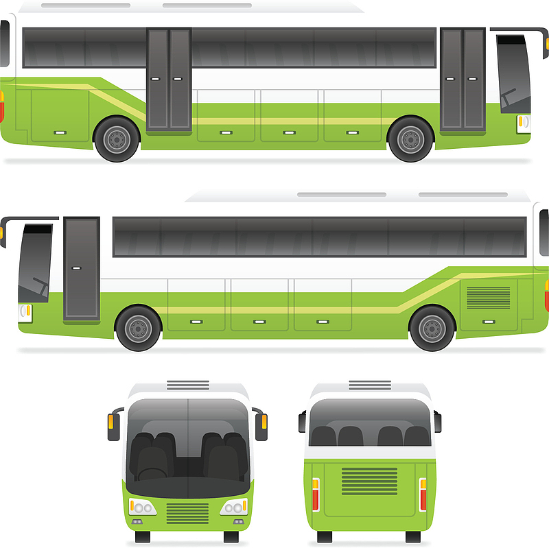 绿色城市旅游巴士