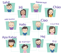 多国朋友语言交流