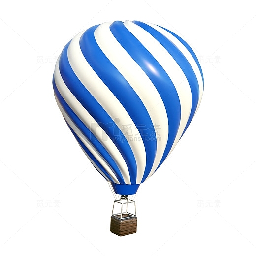一只蓝白相间的氢气球