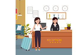 酒店前台办理入住