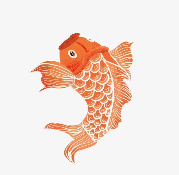 手绘锦鲤卡通活动装饰