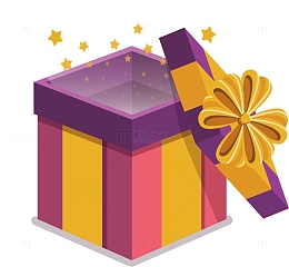 打开的圣诞节礼盒