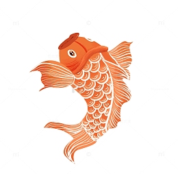 手绘锦鲤卡通活动装饰