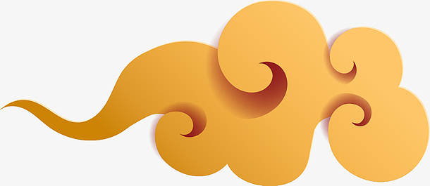 金色云朵海报装饰电商促销矢量素