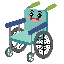 可爱卡通交通工具轮椅矢量免抠图