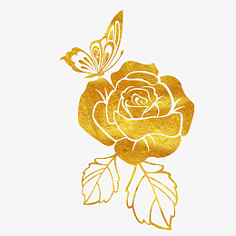 潮流烫金玫瑰花免抠图