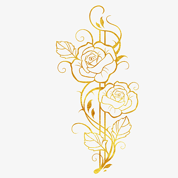 潮流烫金玫瑰花免抠图