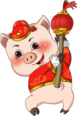 喜庆小猪插画