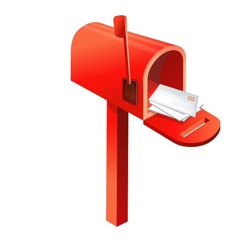红色的信箱设计矢量图