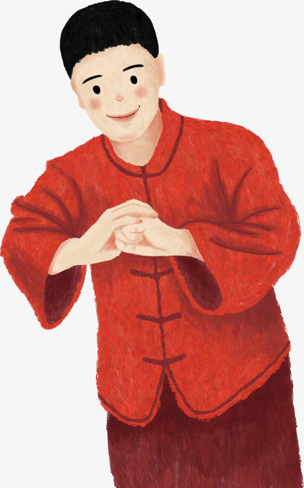 人物拜年插画春节