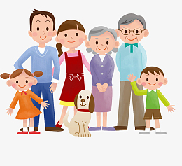 插画全家福人物素材