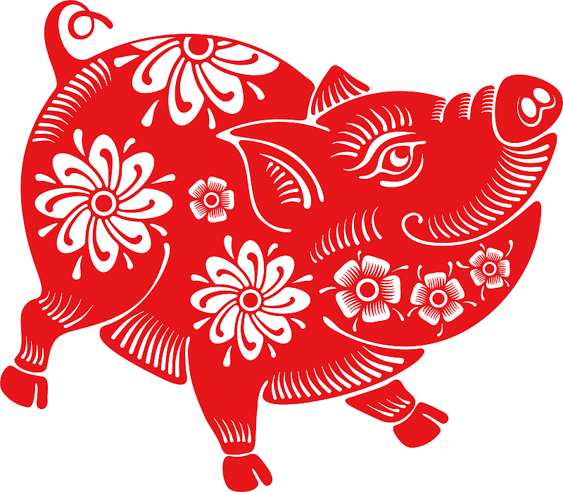 猪年春节剪纸