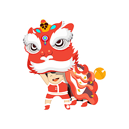 元宵舞狮素材图