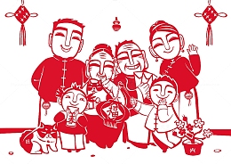灯笼，全家福，小孩