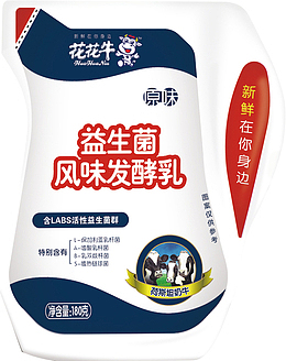 花花牛益生菌风味发酵乳原味袋装