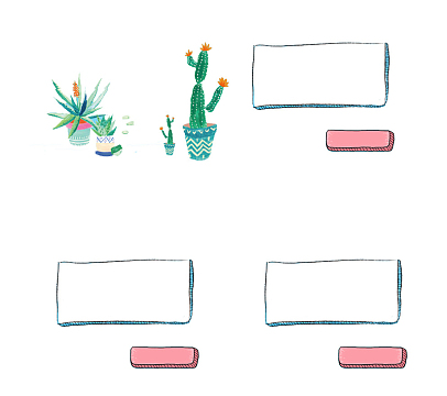 边框仙人掌花草装饰