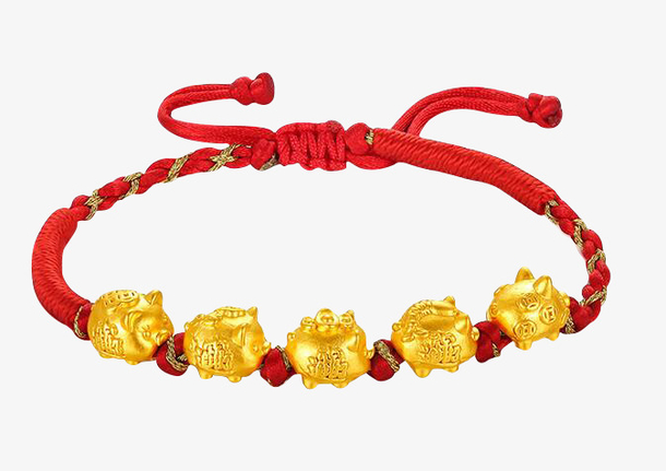 五福金猪手串