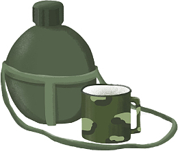 手绘解放军水壶