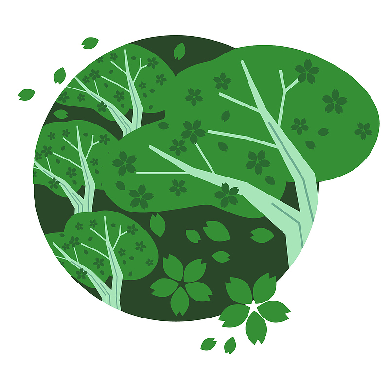 春天绿色植物logo图标