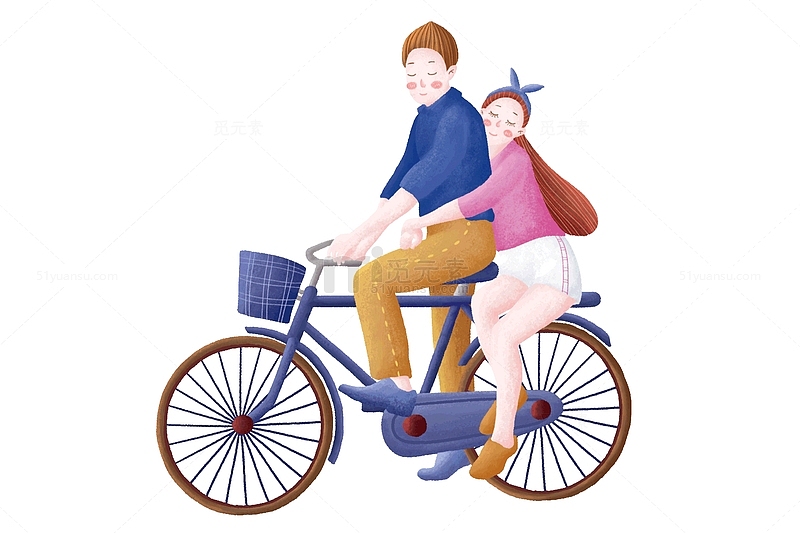一起骑自行车的情侣