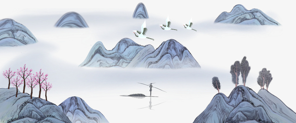 抽象山水矢量图素材免费下载_觅元素