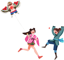 春天放风筝的人，