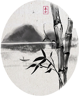 水墨春分团扇