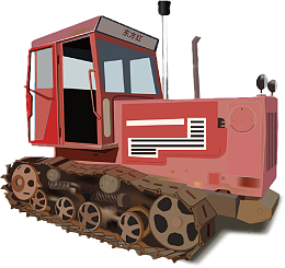 春天耕地拖拉机