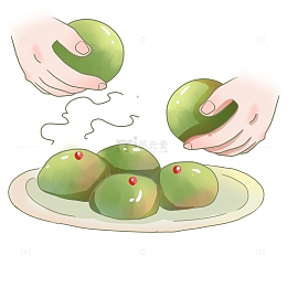 手青团绿色清明