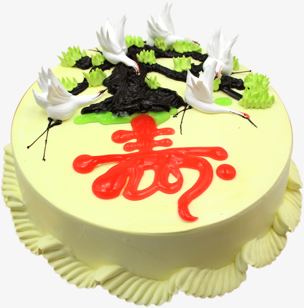 松鹤延年(贺寿蛋糕)