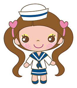 穿水手服的可爱女孩