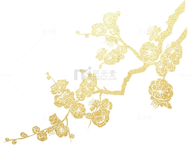 金色梅花树枝