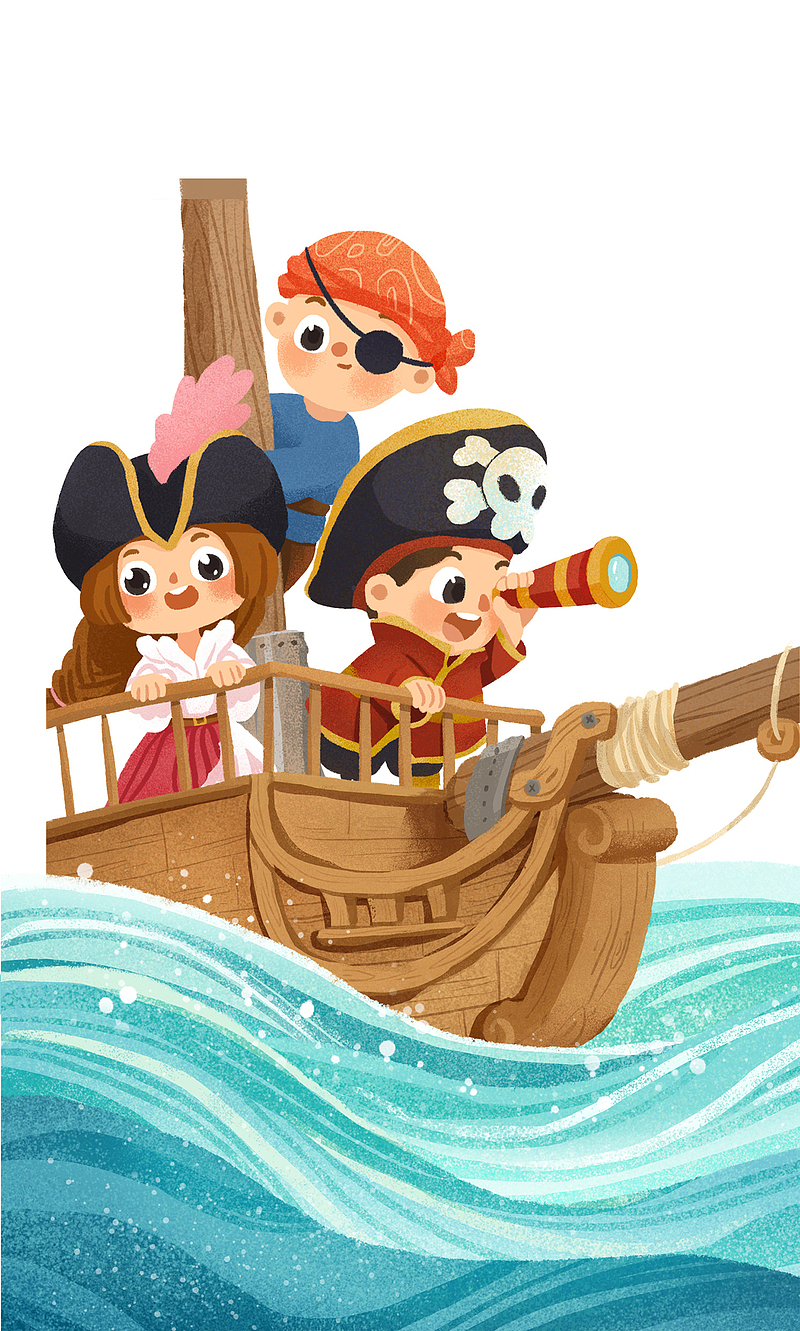三个小孩航海冒险