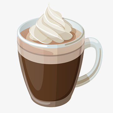 棕色手绘咖啡点心冷饮下午茶夏至免抠图(1000x1000)psdpng夏天冰淇淋