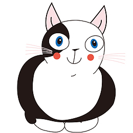 卡通胖乎乎的猫猫