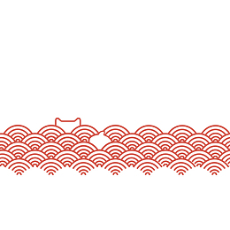 红色中国风祥云波浪背景底纹