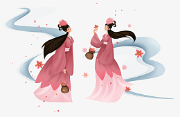 手绘古代美女人物4