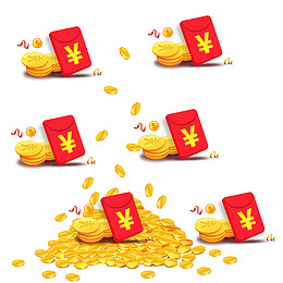 金币红包彩带满天飞