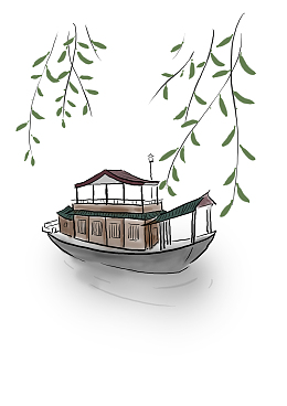 中国风手绘水墨风景山水徽派建筑60